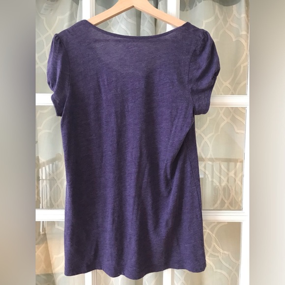 A Pea In The Pod size L maternity short sleeve purple loose-fitting shirt - Picture 3 of 4